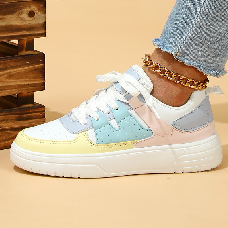 Sarah Express Colorblock Lace-Up Platform Sneakers