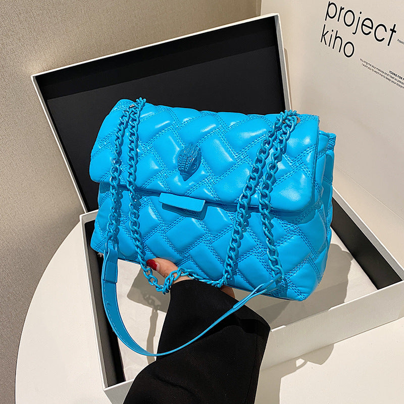 Sarah Express Plaid Embossed Chain Shoulder Bag