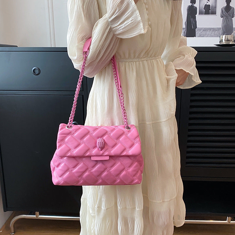 Sarah Express Plaid Embossed Chain Shoulder Bag