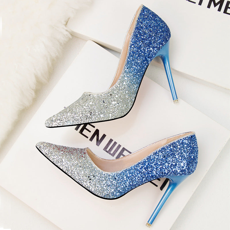 Sarah Express Sequin Pointed Toe Stiletto Heels
