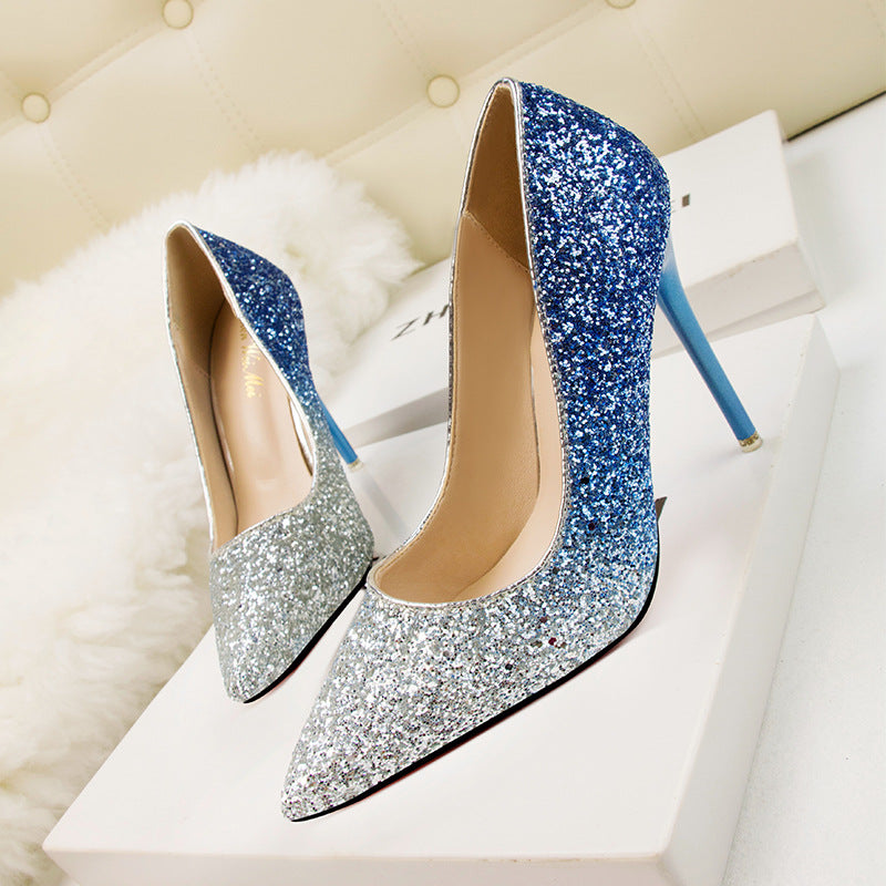 Sarah Express Sequin Pointed Toe Stiletto Heels