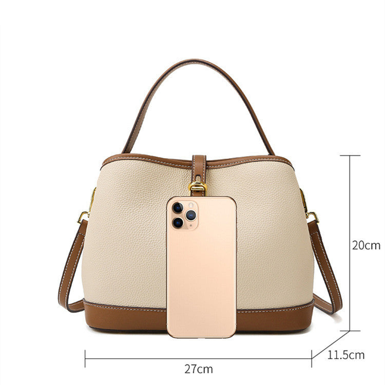 Sarah Express Lychee Pattern Contrast Color Messenger Bag