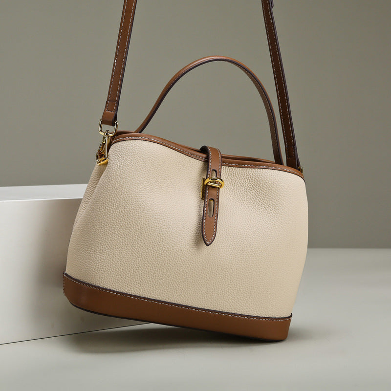 Sarah Express Lychee Pattern Contrast Color Messenger Bag