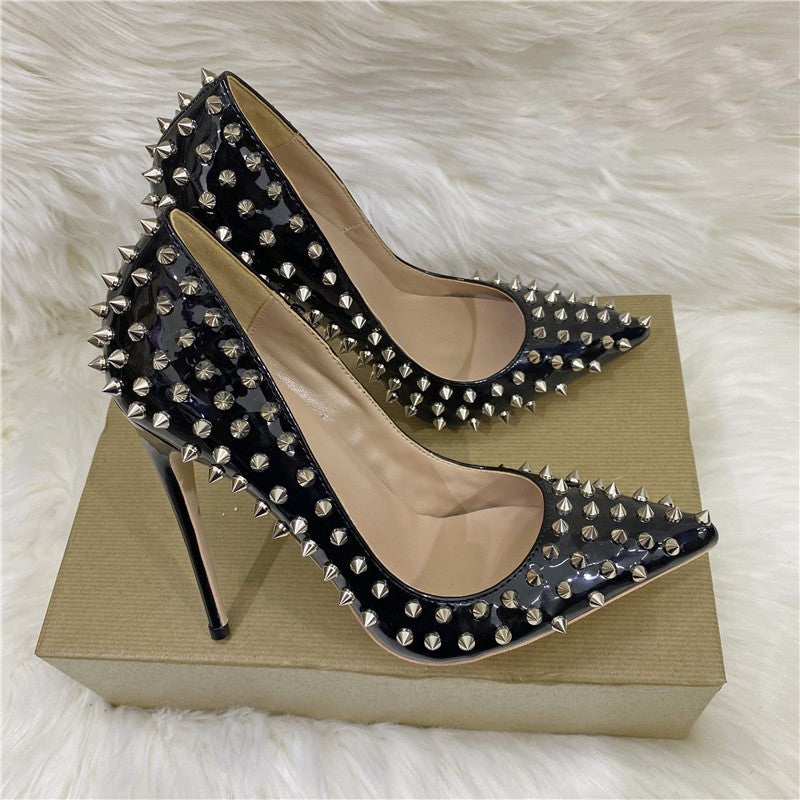 Sarah Express Rivet Studded Pointed Toe Stiletto Heels