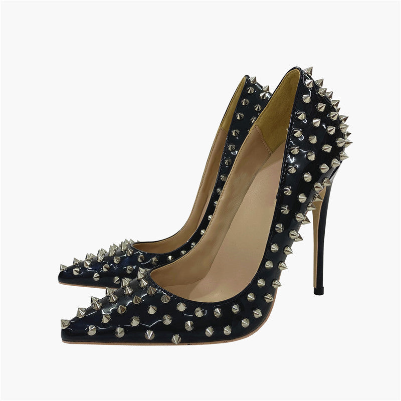 Sarah Express Rivet Studded Pointed Toe Stiletto Heels