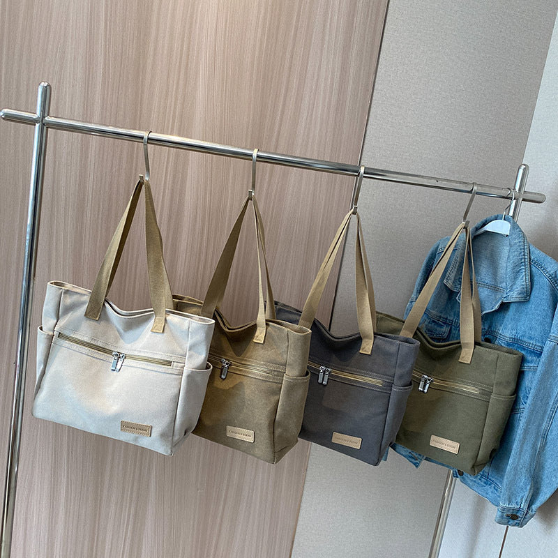 Sarah Express Soft Canvas Shoulder Tote Bag