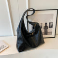 Sarah Express Soft Leather Large Capacity Shoulder Bag Black