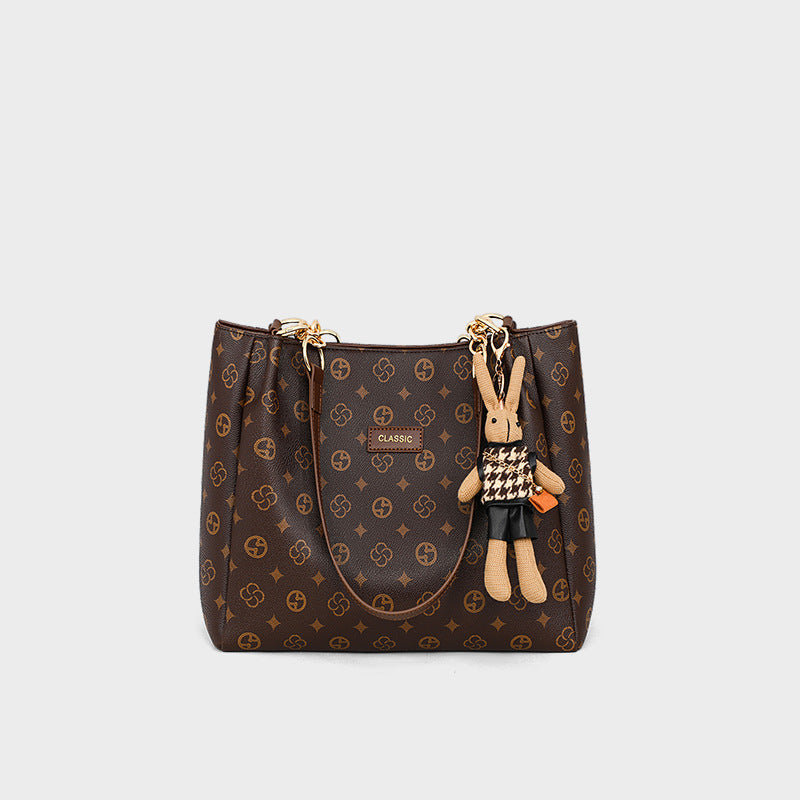 Sarah Express Printed Tote Bag with Chain Detail