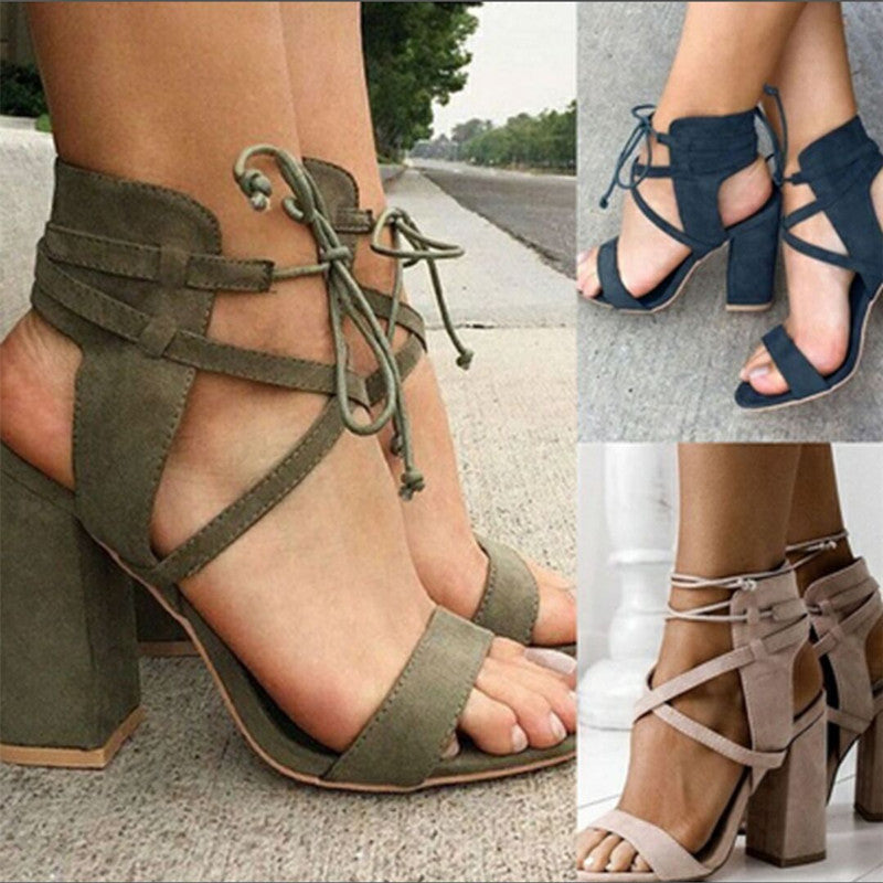 Sarah Express Hollow Cutout Ankle Strap High Heels