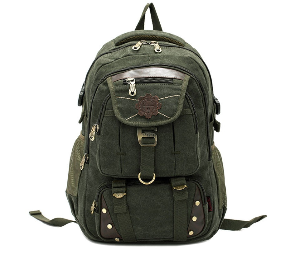 Sarah Express Canvas Computer Travel Backpack Army Green