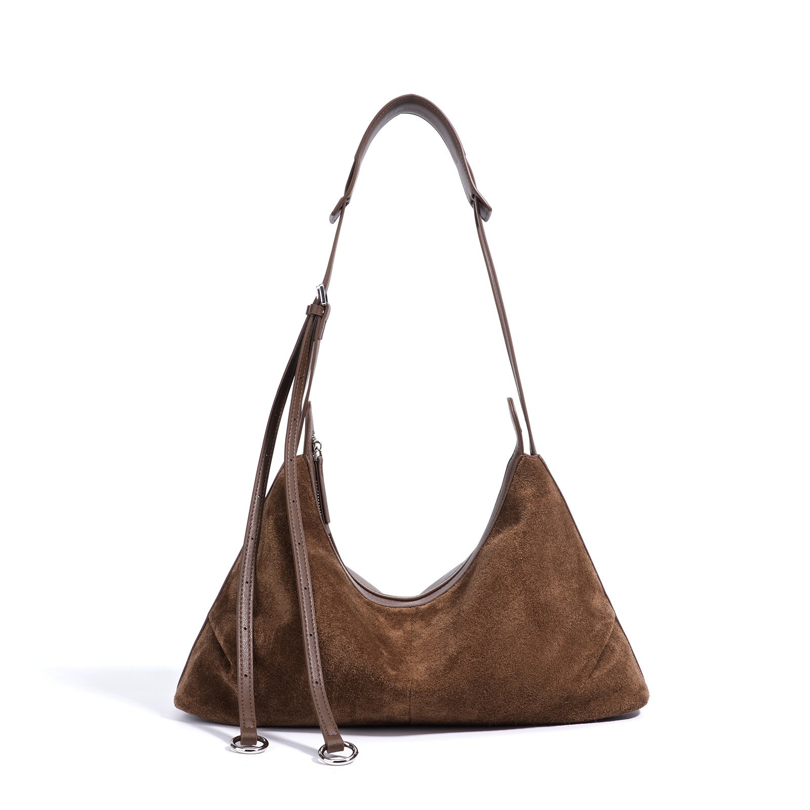 Sarah Express Urban Minimalist Genuine Leather Dumpling Bag Brown