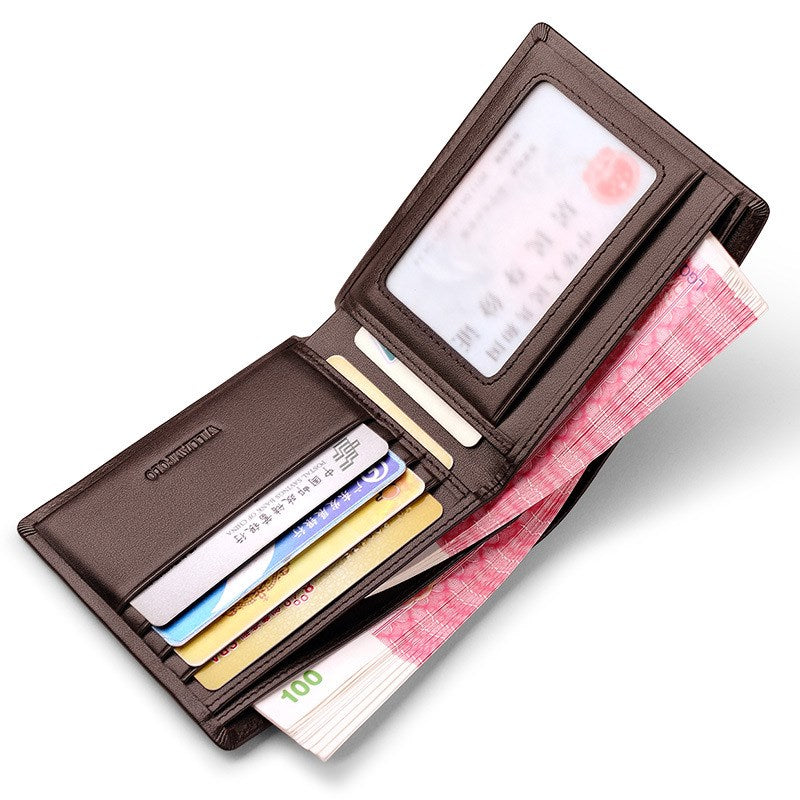 Sarah Express Men's Cowhide Leather Bifold Wallet