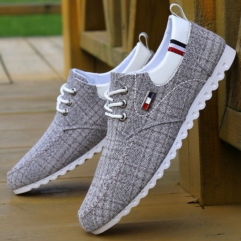 Sarah Express Men's Casual Grid Pattern Sailing Shoes