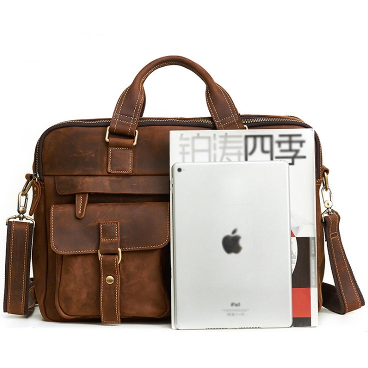 Sarah Express Retro Cowhide Business Laptop Briefcase