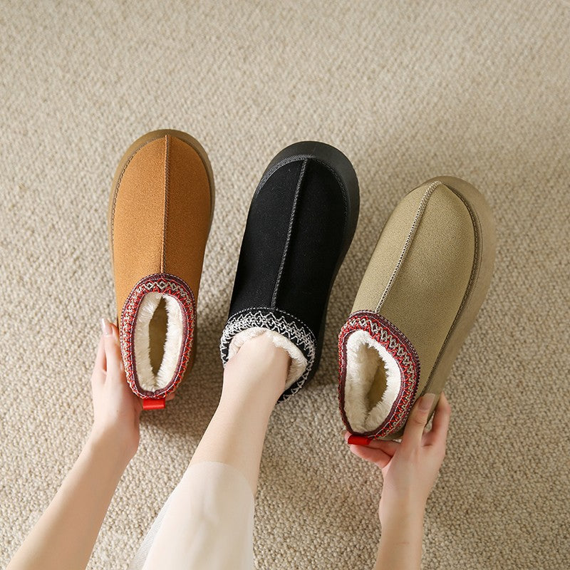 Sarah Express Plush Suede Platform Ankle Boots