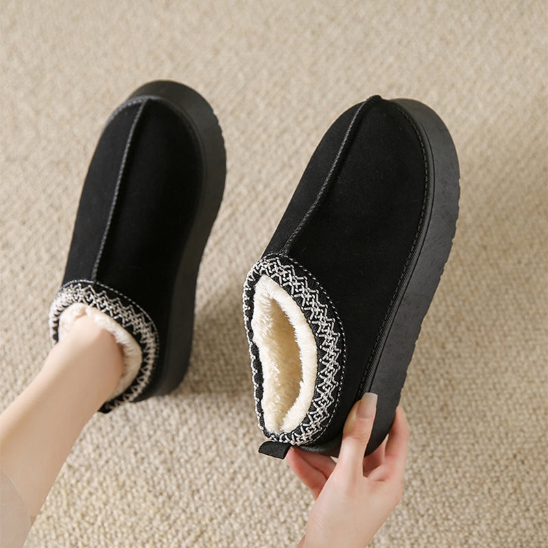 Sarah Express Plush Suede Platform Ankle Boots