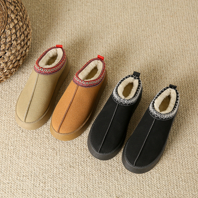 Sarah Express Plush Suede Platform Ankle Boots