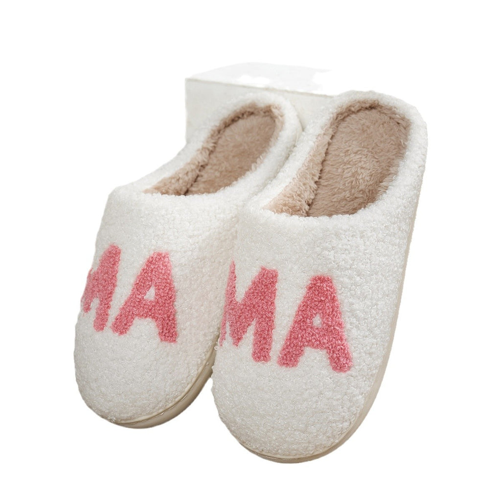 Sarah Express Plush MAMA Letter Indoor Slippers