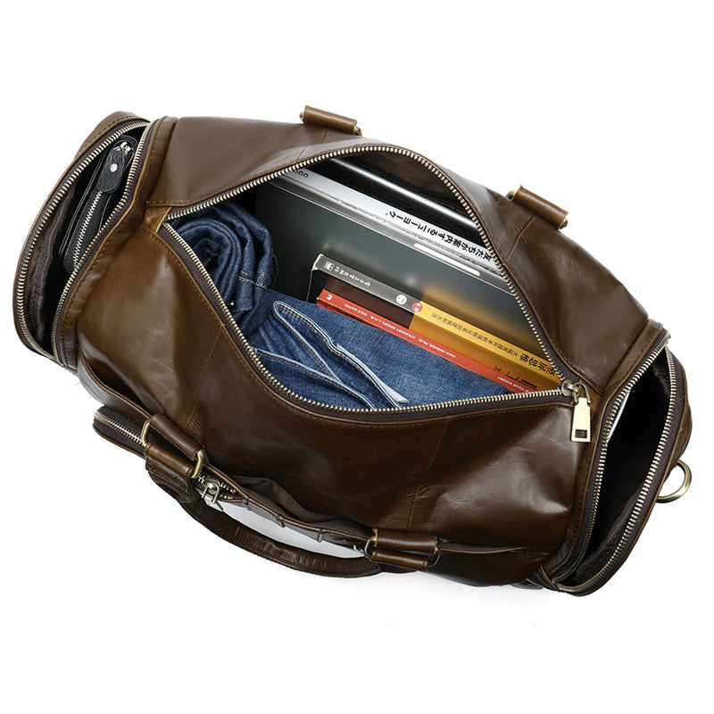 Sarah Express Leather Travel Duffel Bag