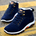 Sarah Express Men's Winter Cotton Suede Boots Blue