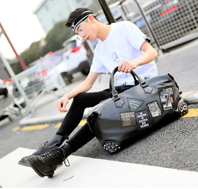 Sarah Express Patchwork Leather Duffle Gym Bag