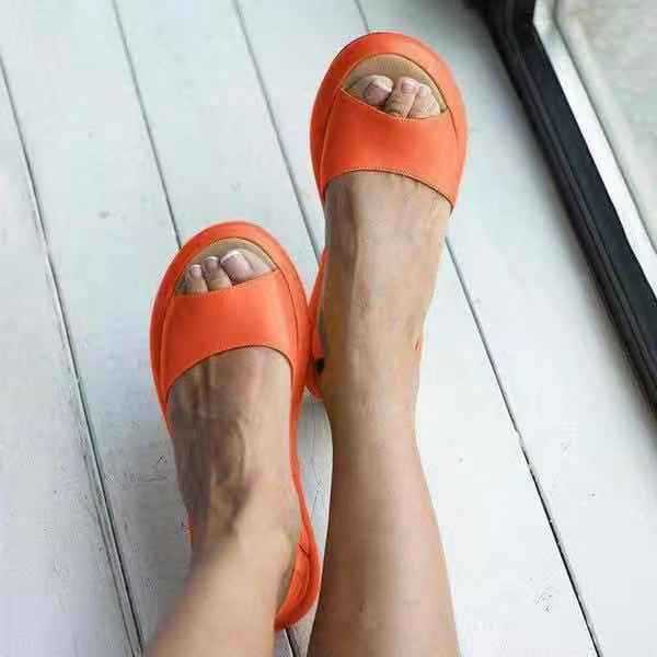 Sarah Express Women's Open-Toe Low Heel Jelly Sandals