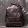 Sarah Express Leather Travel Backpack Large Capacity Handbag Coffee