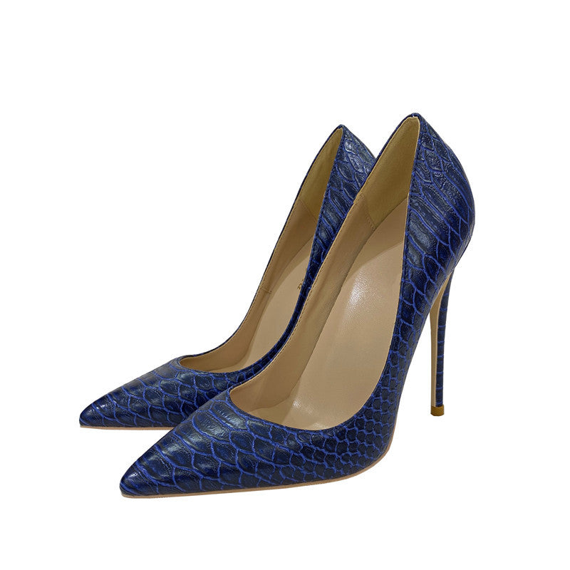 Sarah Express Pointed Toe Stiletto Heels in Blue