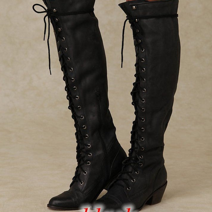 Sarah Express Women's Over-the-Knee Round Toe Boots