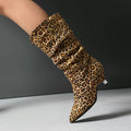 Sarah Express Leopard Print Stiletto Heel Ankle Boots Leopard Print