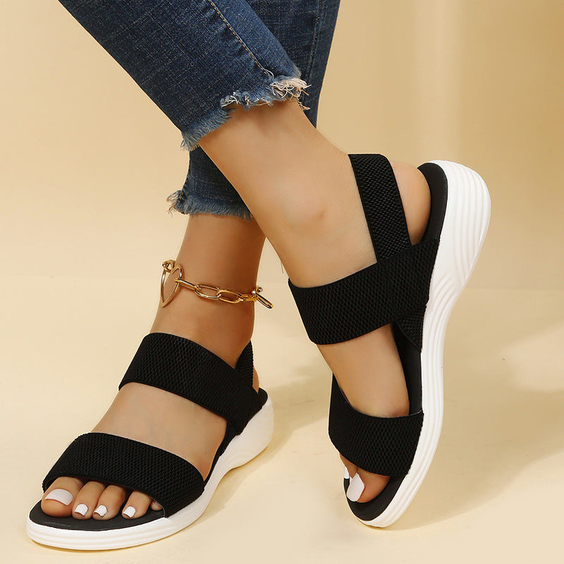Sarah Express Elastic Strap Platform Sandals