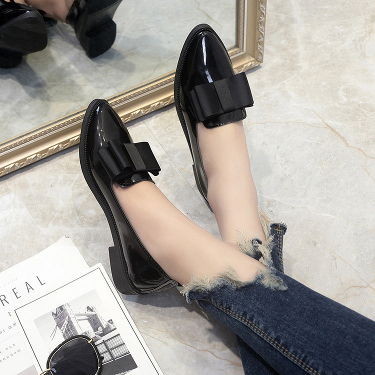 Sarah Express Bowtie Pointed Toe Patent Loafers