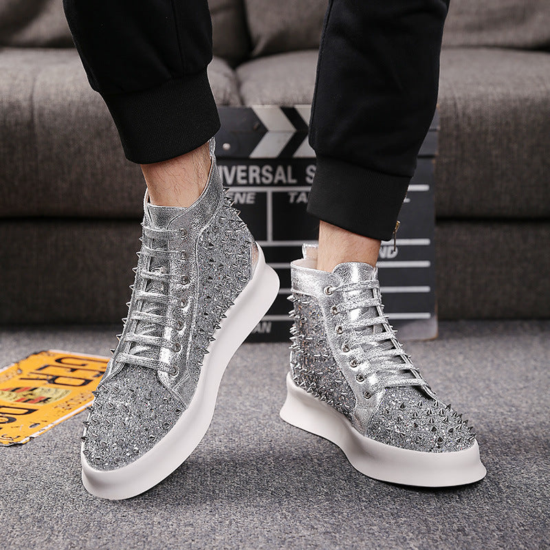 Rivet Studded High Top Dress Shoes – product detail