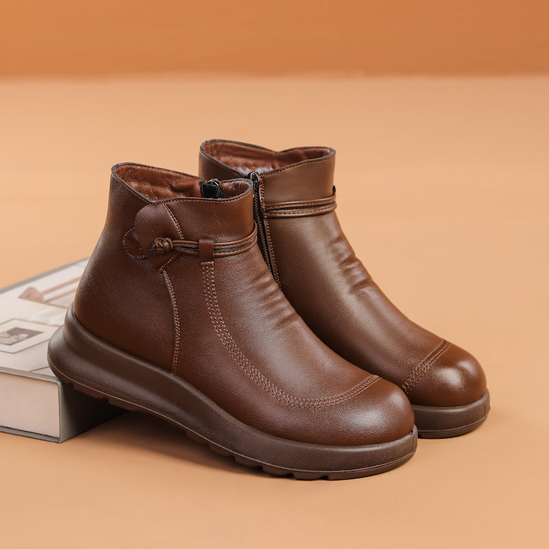 Sarah Express Fleece-Lined Winter Booties with Side Zipper