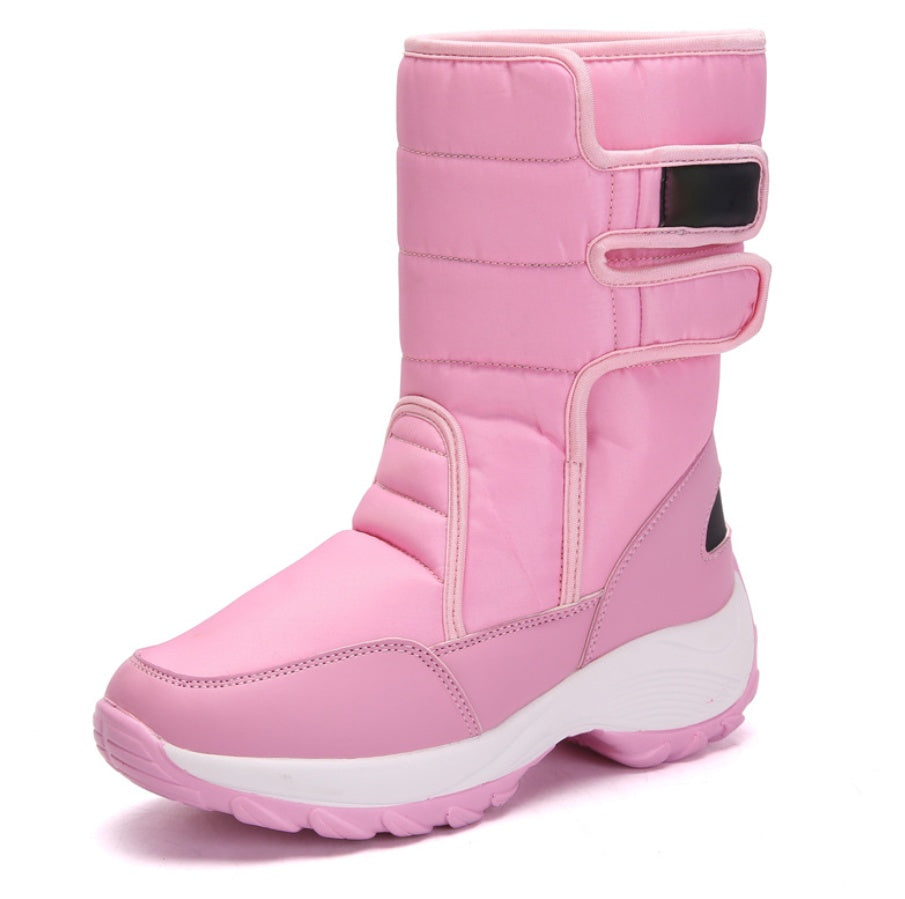 Sarah Express Women's Adjustable Strap Winter Snow Boots Pink