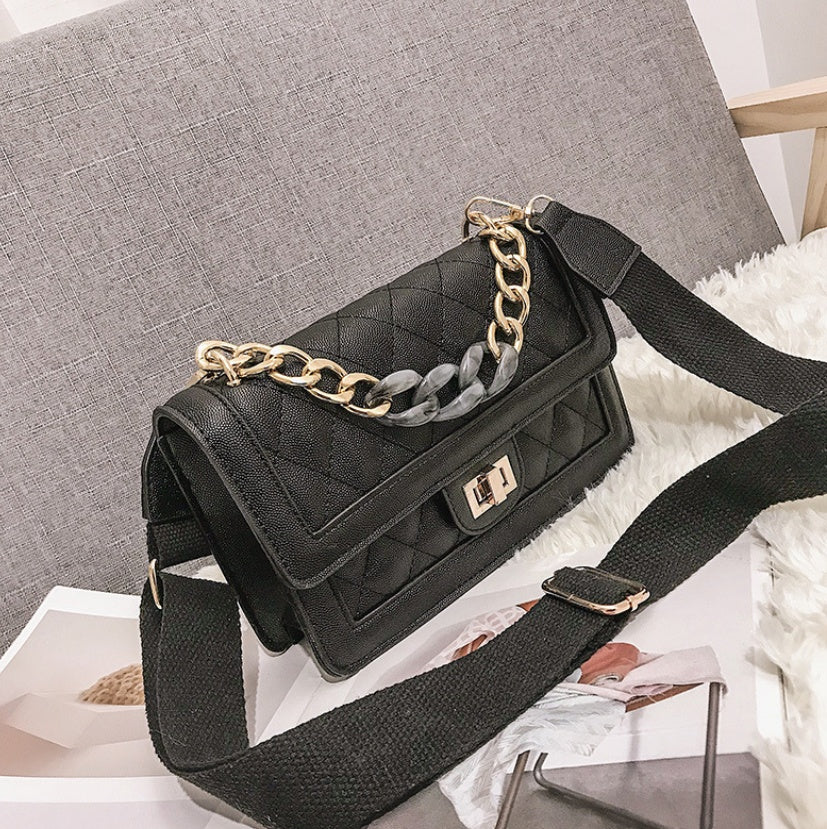 Sarah Express Rhombic Quilted Chain Shoulder Messenger Bag