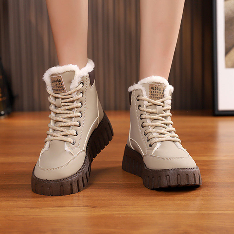 Sarah Express Fleece Lined Lace-Up Winter Ankle Boots