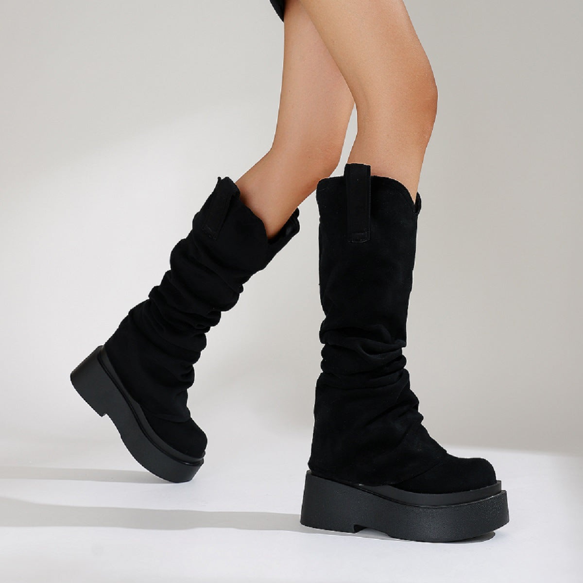 Sarah Express Women's Chunky Platform Knee High Boots