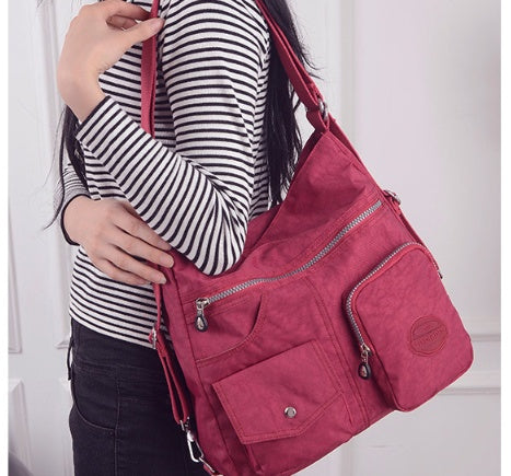 Sarah Express Waterproof Nylon Multi-Pocket Crossbody Shoulder Bag