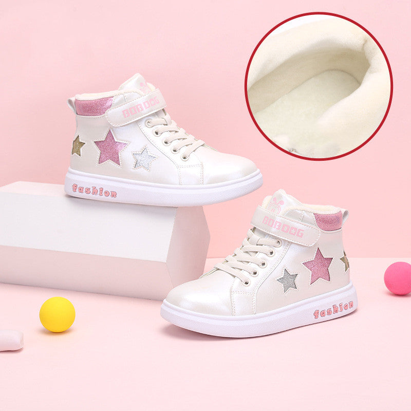 Sarah Express Kids' Velcro Star Pattern Sneakers