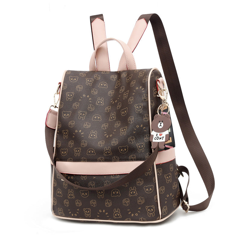 Sarah Express Printed Pattern Soft Ladies Fashion Backpack Pink