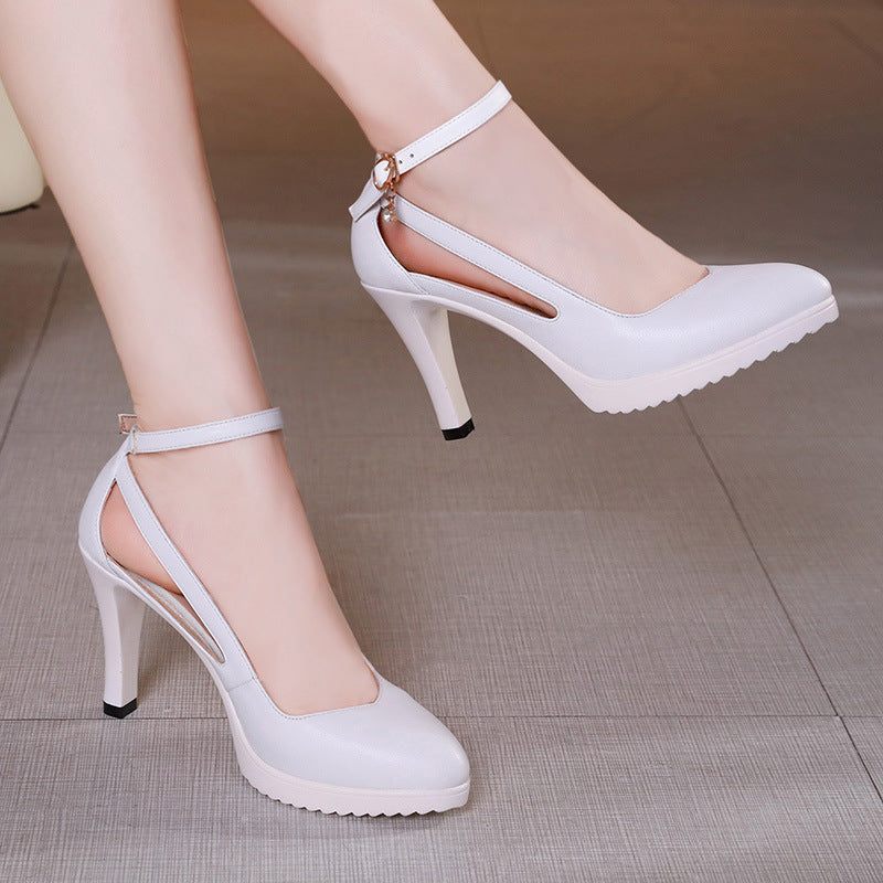 Sarah Express Ankle Strap Platform High Heel Pumps