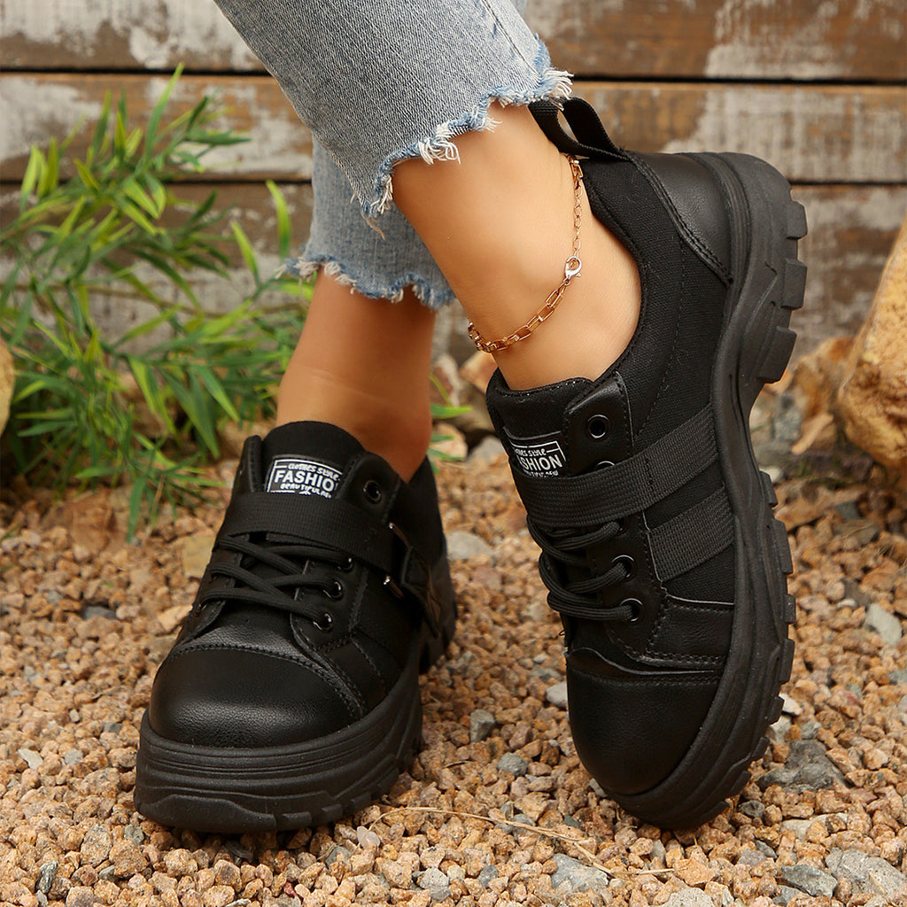 Sarah Express Women's Casual Lace-Up Canvas Sneakers
