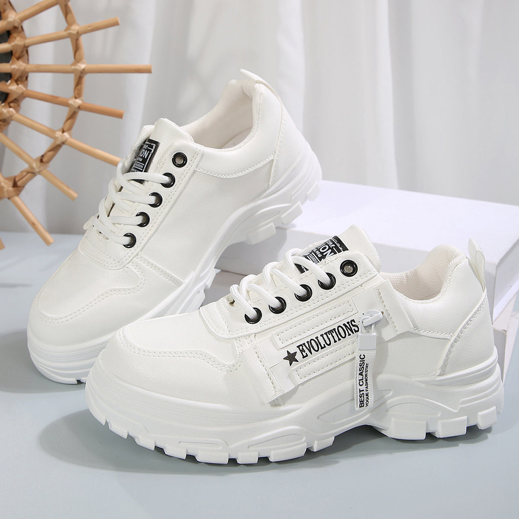Sarah Express Women's Lace-Up Sneakers with Side Zipper