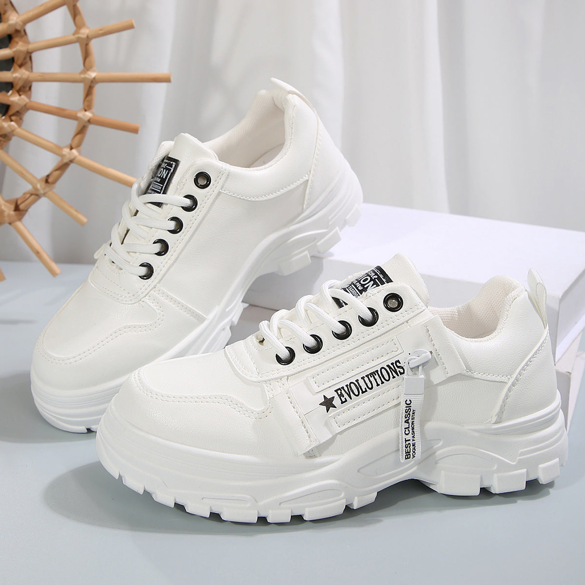 Sarah Express Women's Lace-Up Sneakers with Side Zipper