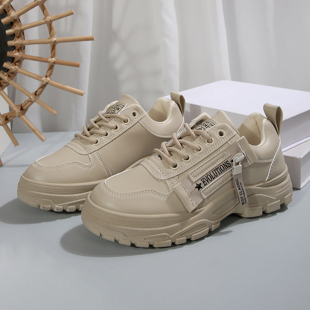 Sarah Express Women's Lace-Up Sneakers with Side Zipper