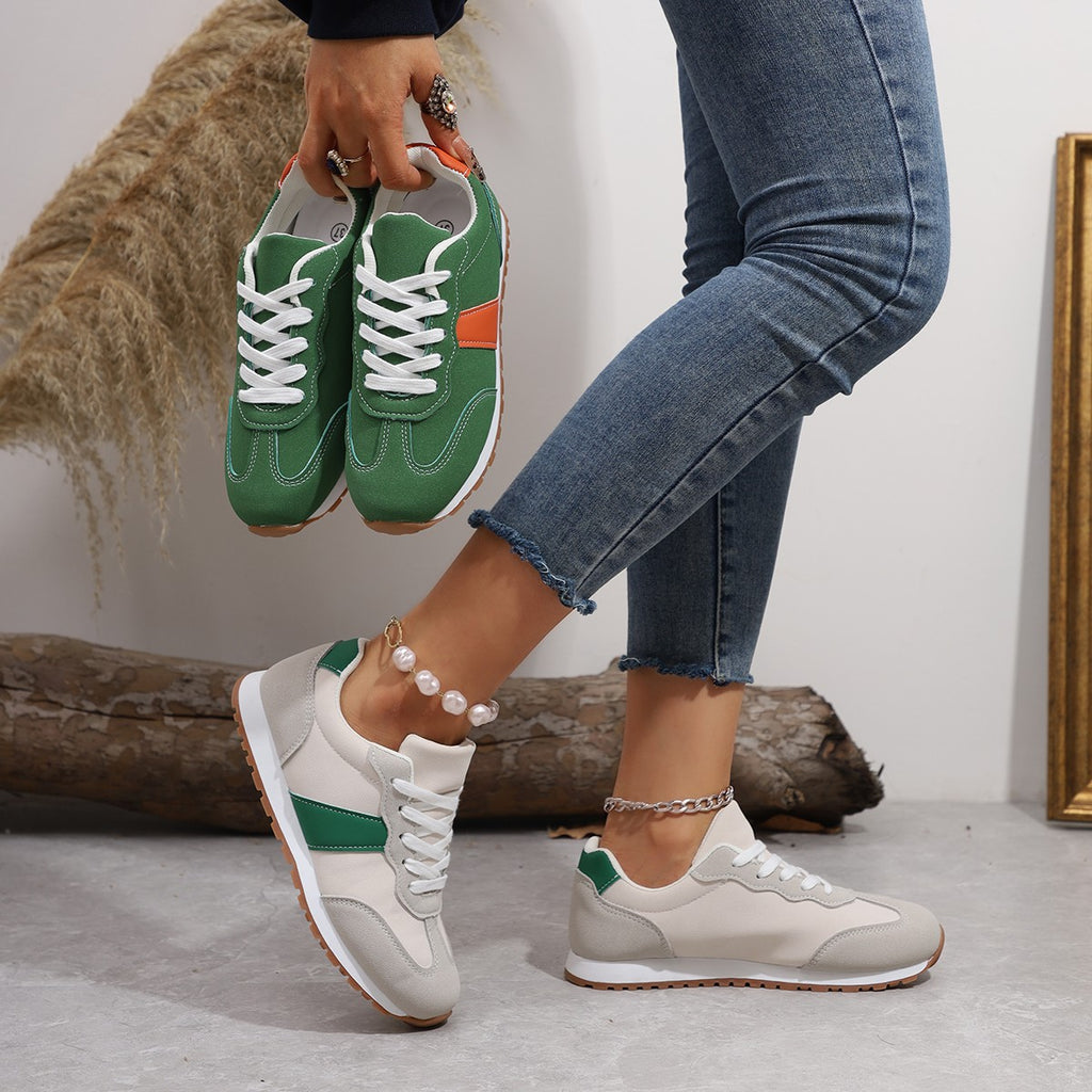 Sarah Express Color-Block Lace-Up Platform Sneakers
