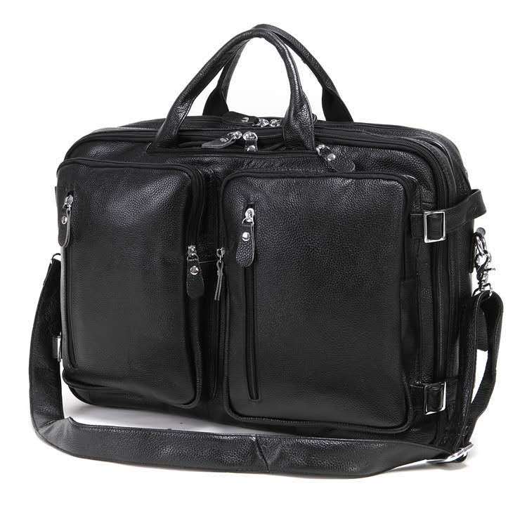 Sarah Express Structured Leather Laptop Handbag
