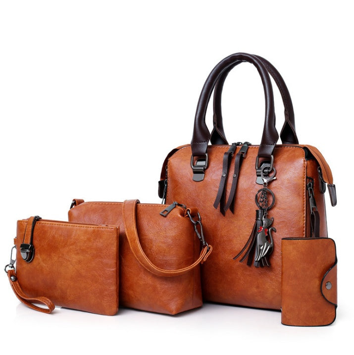 Sarah Express Retro Multi-Piece Messenger Bag Set Brown