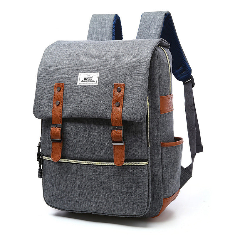 Sarah Express Vintage Canvas Laptop Backpack USB Charging